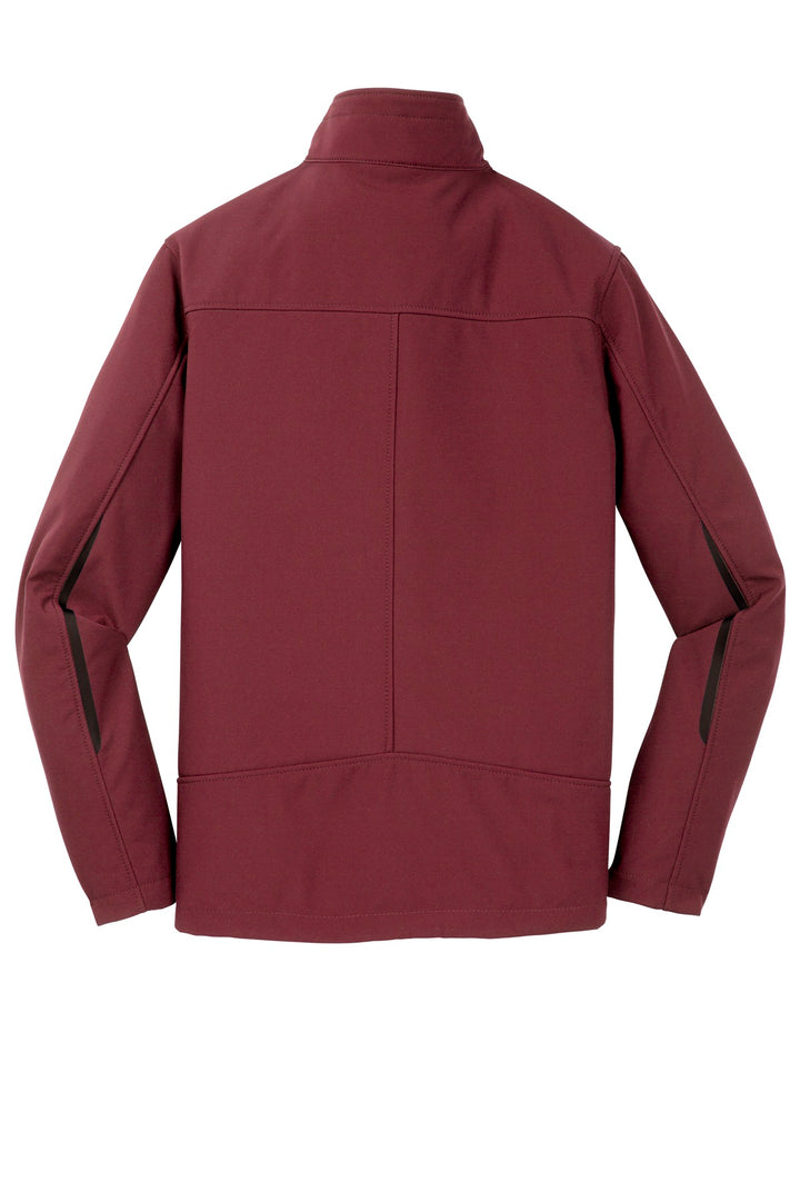Rear View of Garnet Port Authority Welded Soft Shell Jacket. J324