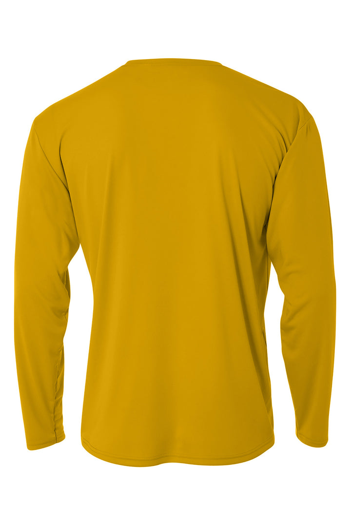 Rear View of Gold A4 Cooling Performance Long Sleeve Tee A4N3165