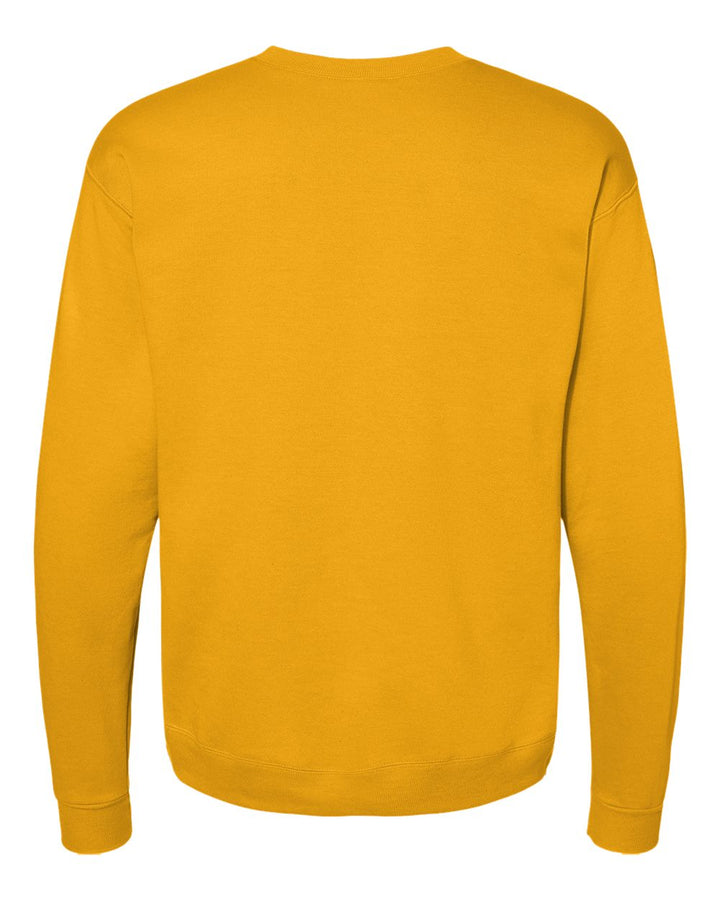Rear View of Gold Ecosmart® Crewneck Sweatshirt - P160