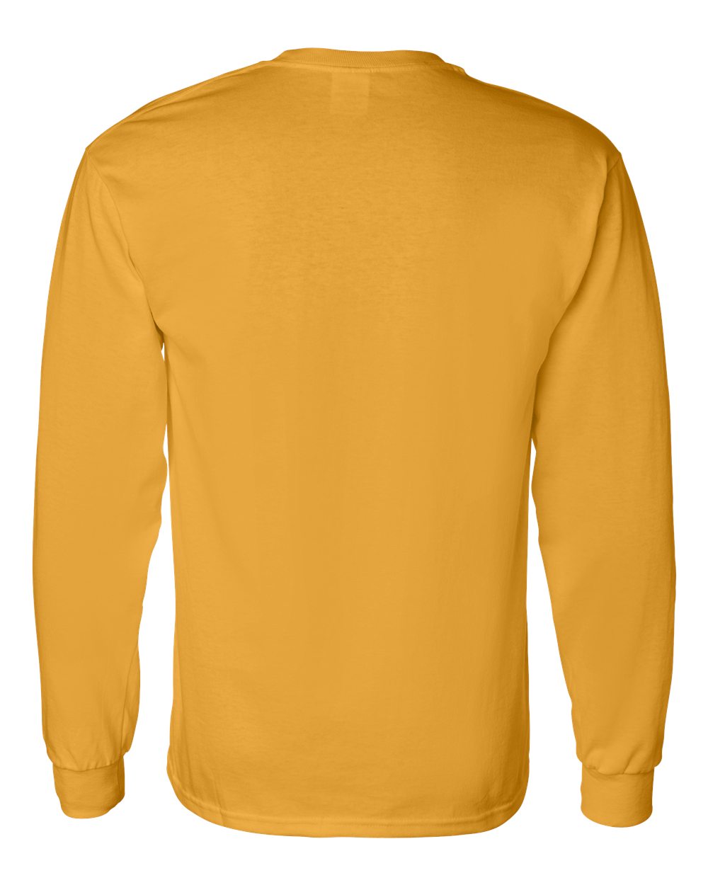 Rear View of Gold Heavy Cotton™ Long Sleeve T-Shirt - 5400