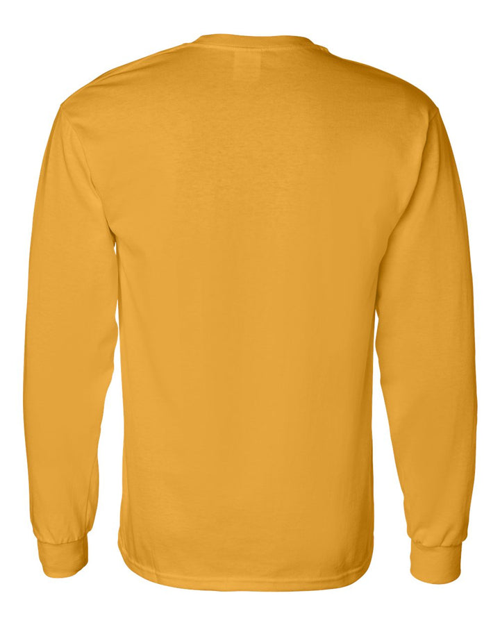 Rear View of Gold Heavy Cotton™ Long Sleeve T-Shirt - 5400