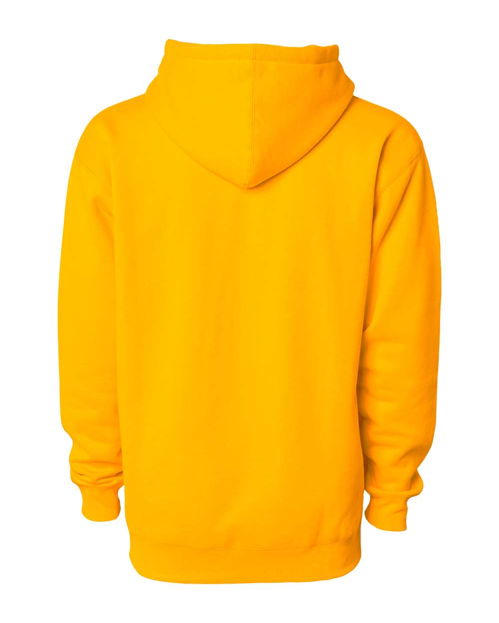 Rear View of Gold Heavyweight Hooded Sweatshirt - IND4000