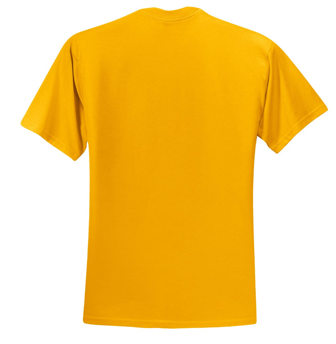 Rear View of Gold Jerzees - Dri-Power 50/50 Cotton/Poly T-Shirt. 29M