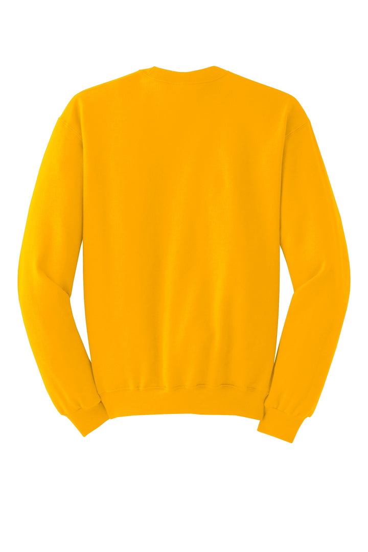Rear View of Gold Jerzees - NuBlend Crewneck Sweatshirt. 562M
