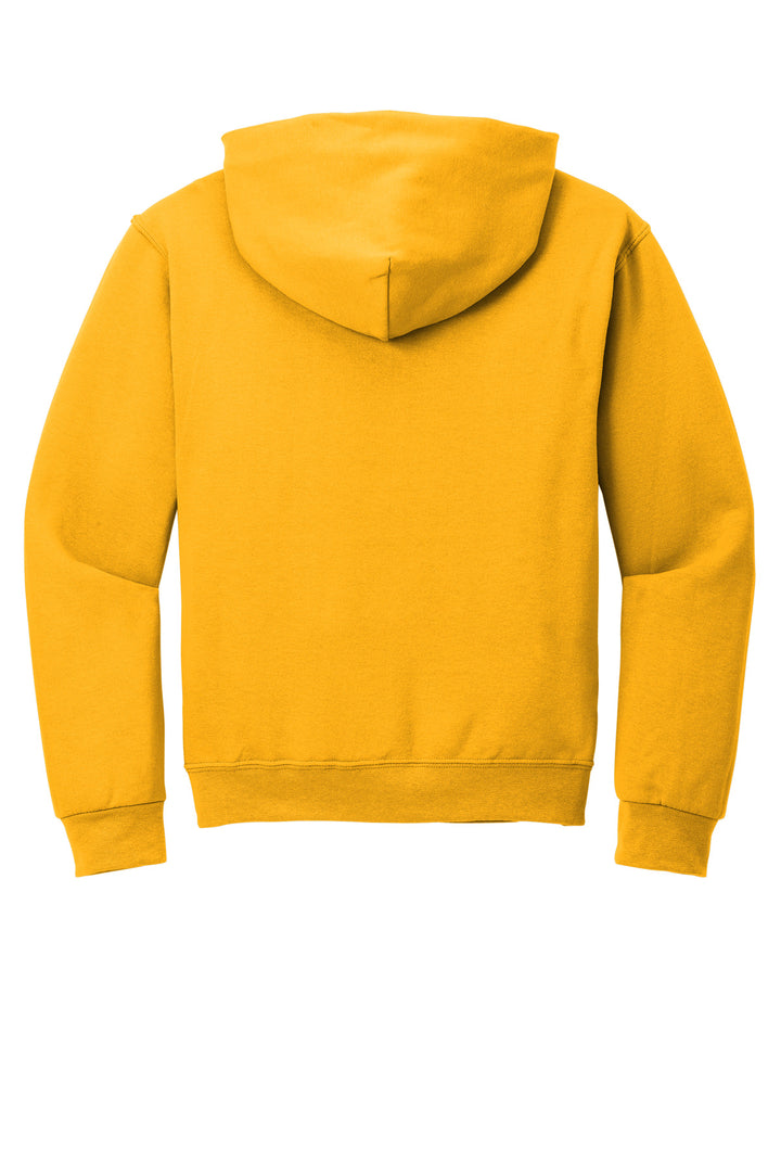 Rear View of Gold Jerzees NuBlend Pullover Hooded Sweatshirt. 996M