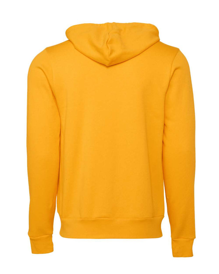 Rear View of Gold Sponge Fleece Full-Zip Hoodie - 3739