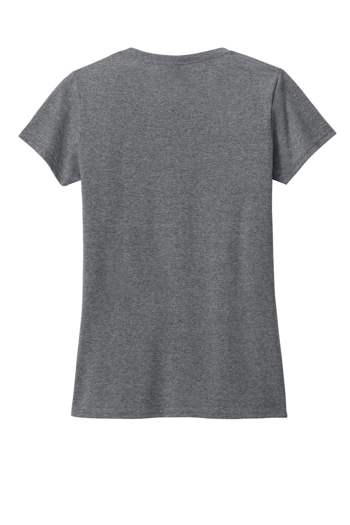Rear View of GphHeather Gildan Women's Heavy Cotton 100% Cotton V-Neck T-Shirt. 5V00L