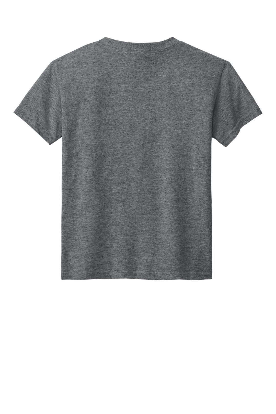 Rear View of GphHeather Gildan Youth DryBlend 50 Cotton/50 Poly T-Shirt. 8000B