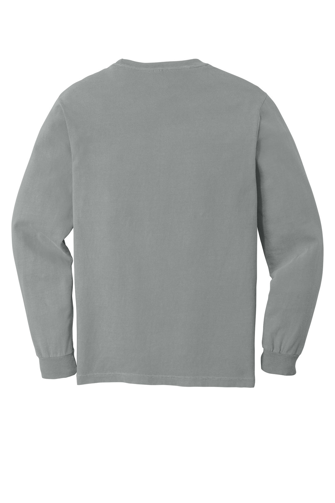 Rear View of Granite COMFORT COLORS Heavyweight Ring Spun Long Sleeve Tee. 6014