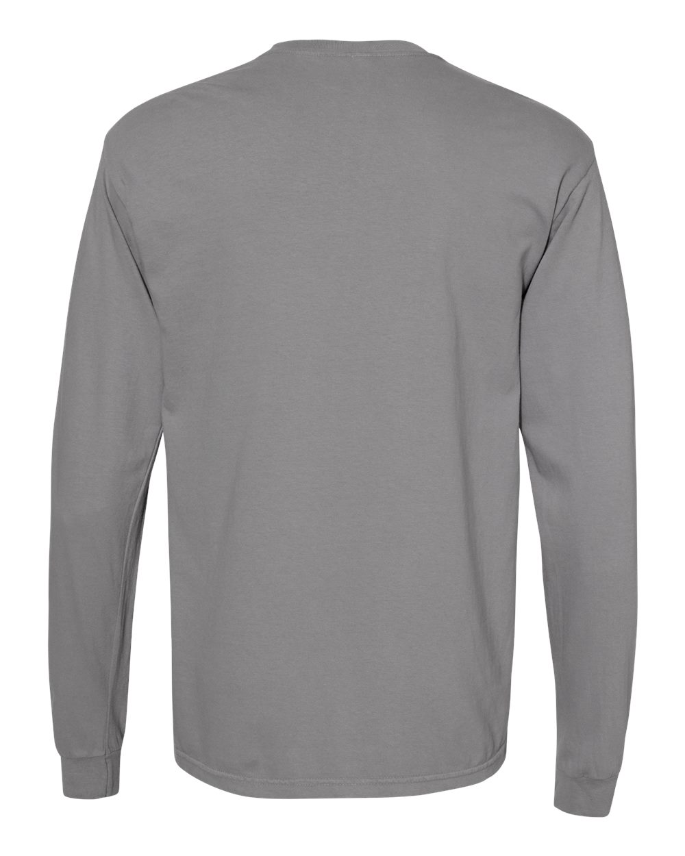 Rear View of Granite Garment-Dyed Heavyweight Long Sleeve T-Shirt - 6014
