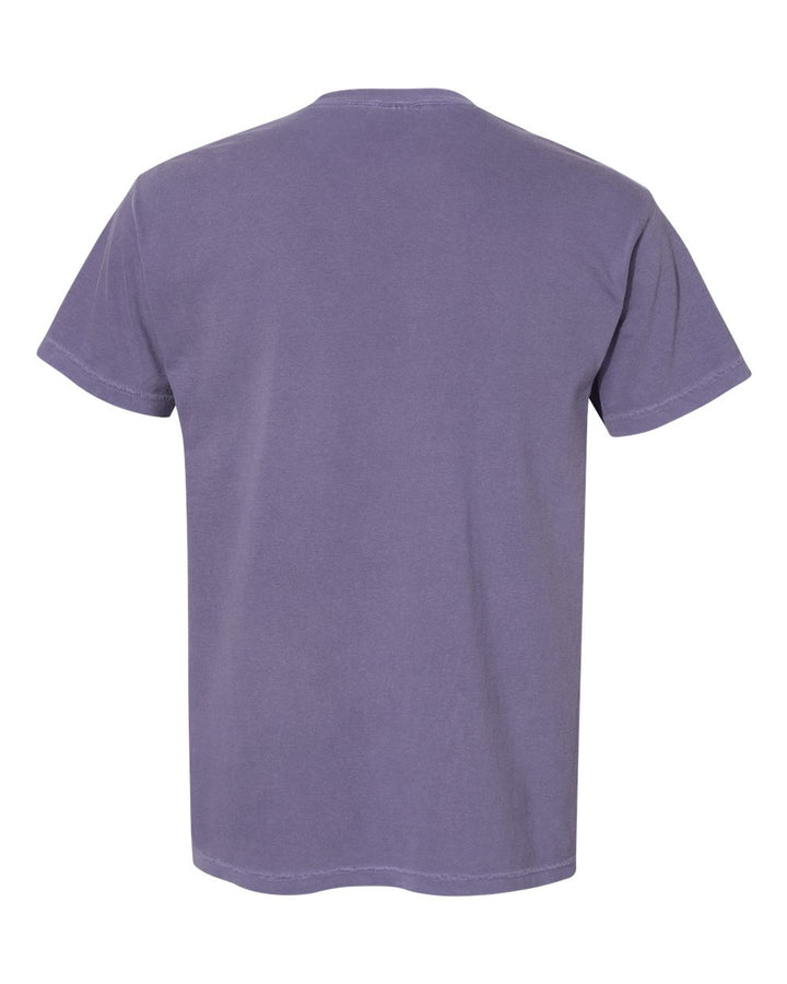 Rear View of Grape Garment-Dyed Heavyweight Pocket T-Shirt - 6030