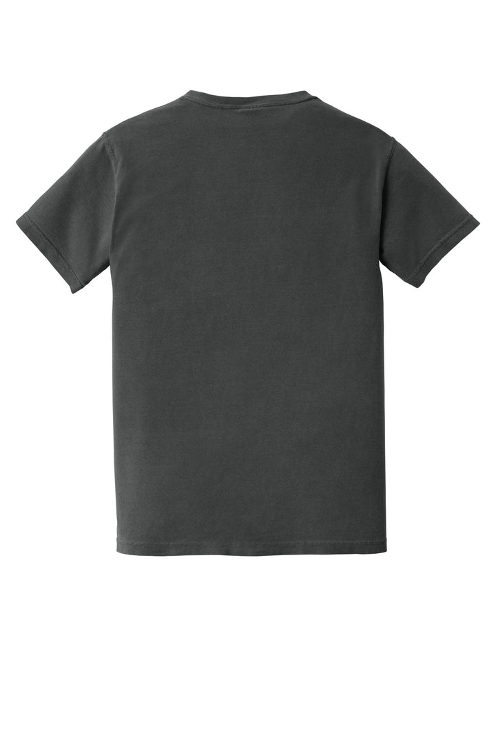 Rear View of Graphite COMFORT COLORS Heavyweight Ring Spun Pocket Tee. 6030