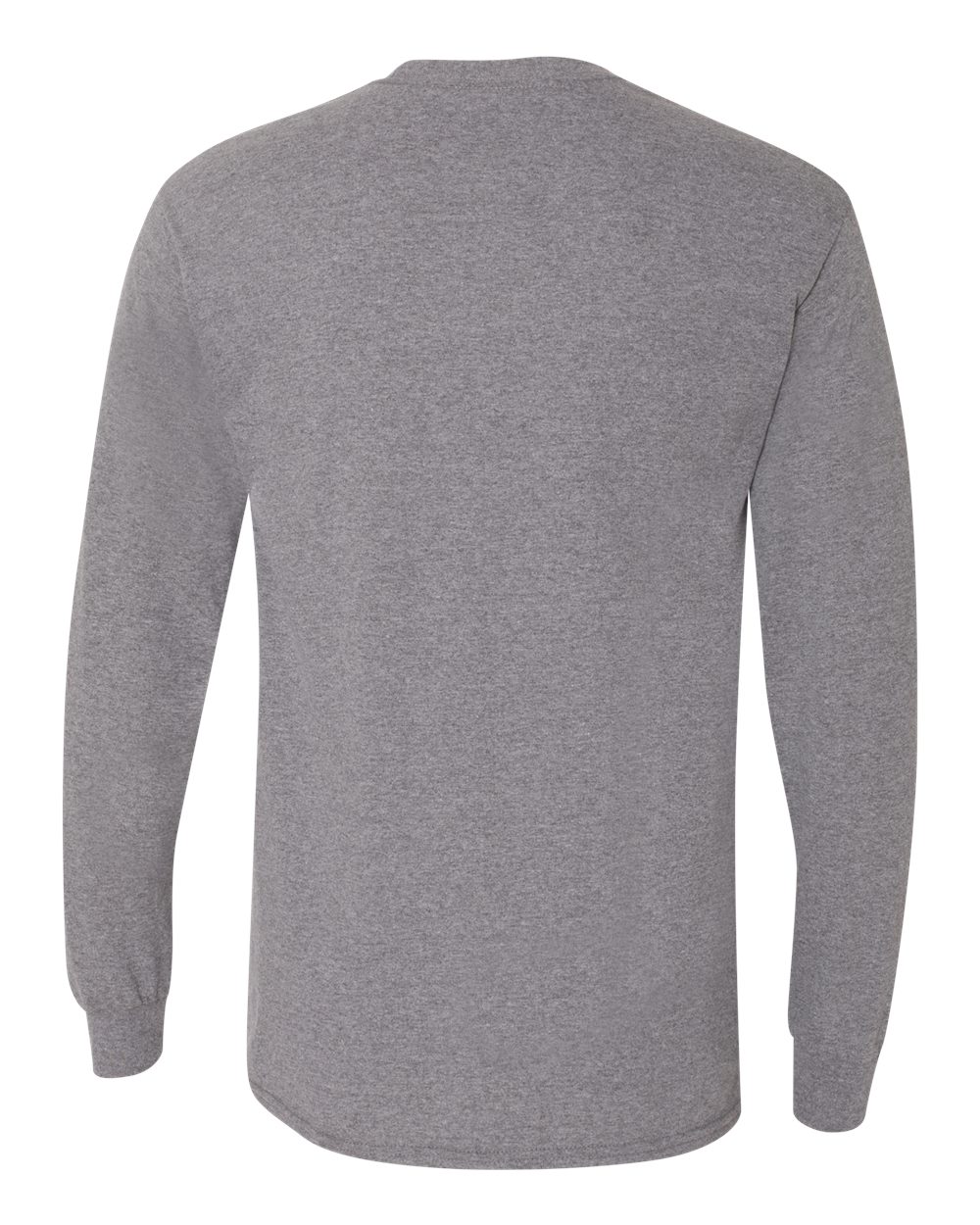 Rear View of Graphite Heather DryBlend® 50/50 Long Sleeve T-Shirt - 8400