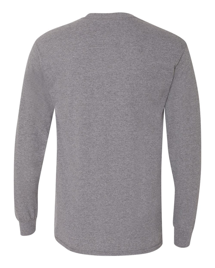 Rear View of Graphite Heather DryBlend® 50/50 Long Sleeve T-Shirt - 8400