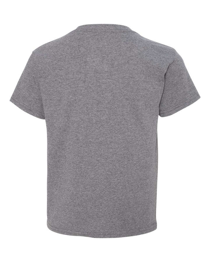 Rear View of Graphite Heather DryBlend® Youth T-Shirt - 8000B