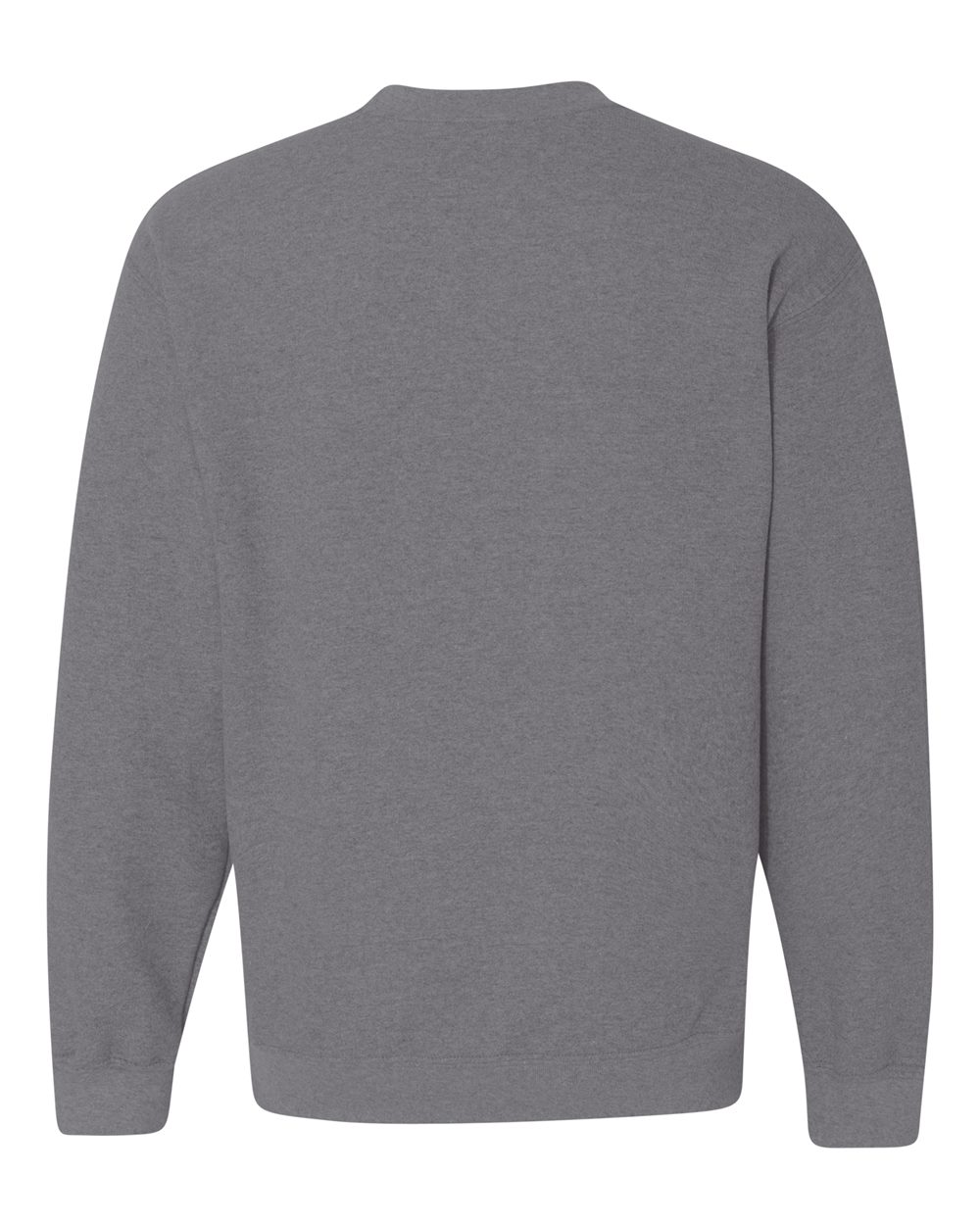 Rear View of Graphite Heather Heavy Blend™ Crewneck Sweatshirt - 18000