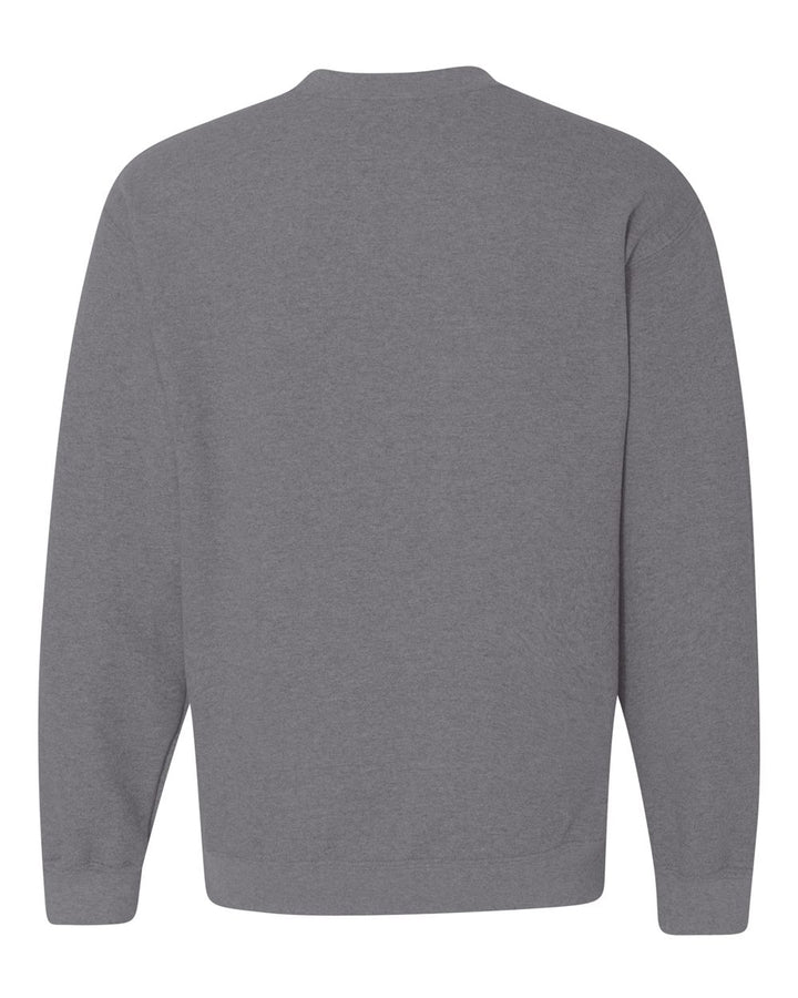 Rear View of Graphite Heather Heavy Blend™ Crewneck Sweatshirt - 18000