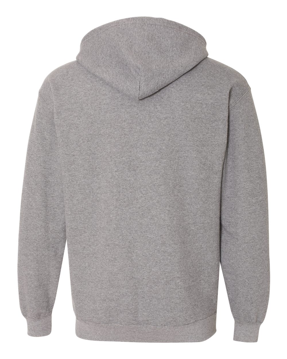 Rear View of Graphite Heather Heavy Blend™ Full-Zip Hooded Sweatshirt - 18600