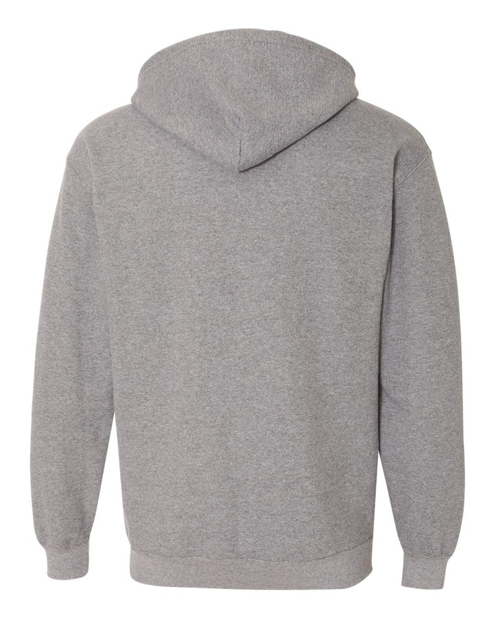 Rear View of Graphite Heather Heavy Blend™ Full-Zip Hooded Sweatshirt - 18600