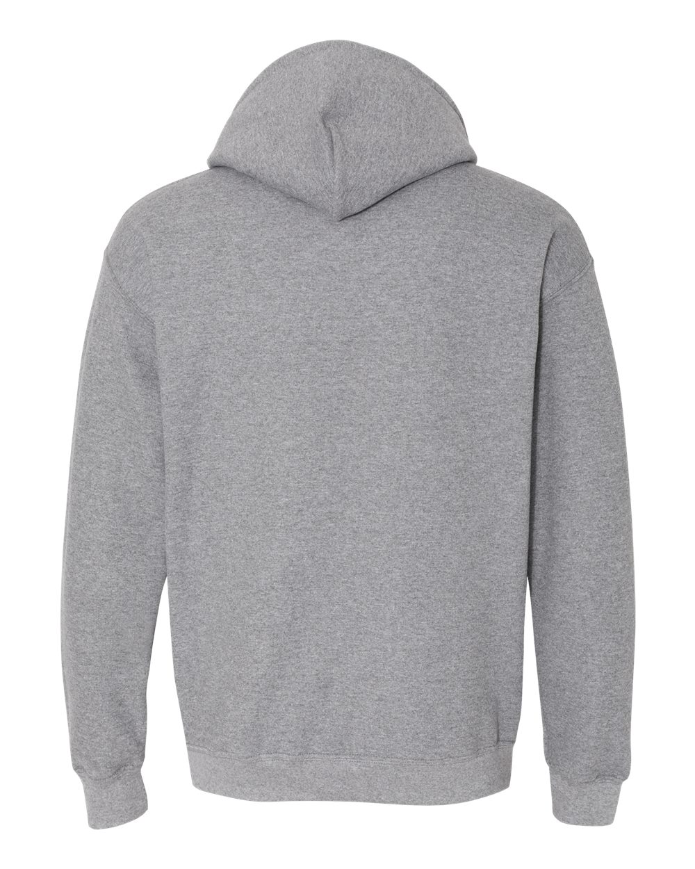 Rear View of Graphite Heather Heavy Blend™ Hooded Sweatshirt - 18500