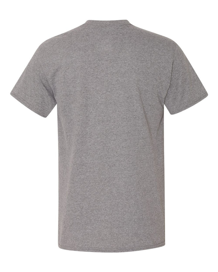 Rear View of Graphite Heather Heavy Cotton™ Pocket T-Shirt - 5300