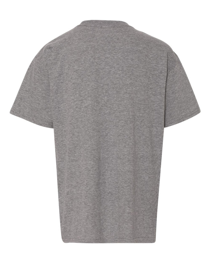 Rear View of Graphite Heather Softstyle® Youth T-Shirt - 64000B