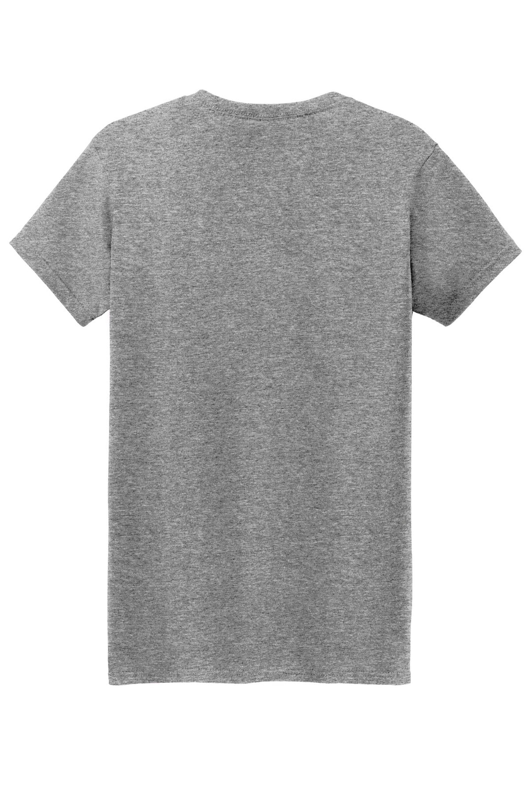 Rear View of Graphite Hthr Gildan Women's Heavy Cotton 100% Cotton T-Shirt. 5000L