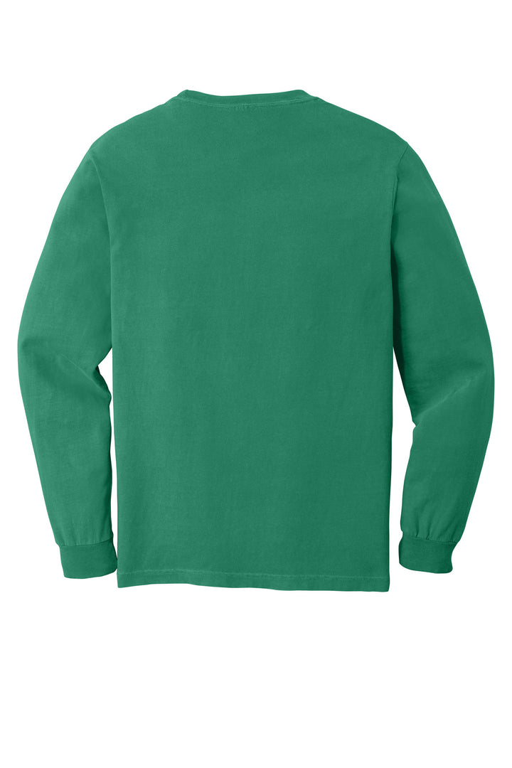 Rear View of Grass COMFORT COLORS Heavyweight Ring Spun Long Sleeve Tee. 6014