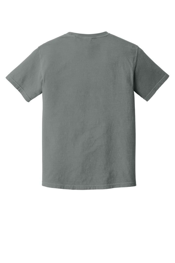 Rear View of Grey COMFORT COLORS Heavyweight Ring Spun Tee. 1717