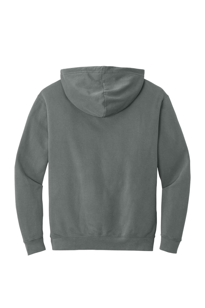 Rear View of Grey Comfort Colors Lightweight Hooded Sweatshirt 1467