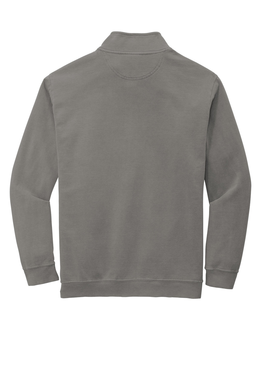 Rear View of Grey COMFORT COLORS Ring Spun 1/4-Zip Sweatshirt. 1580