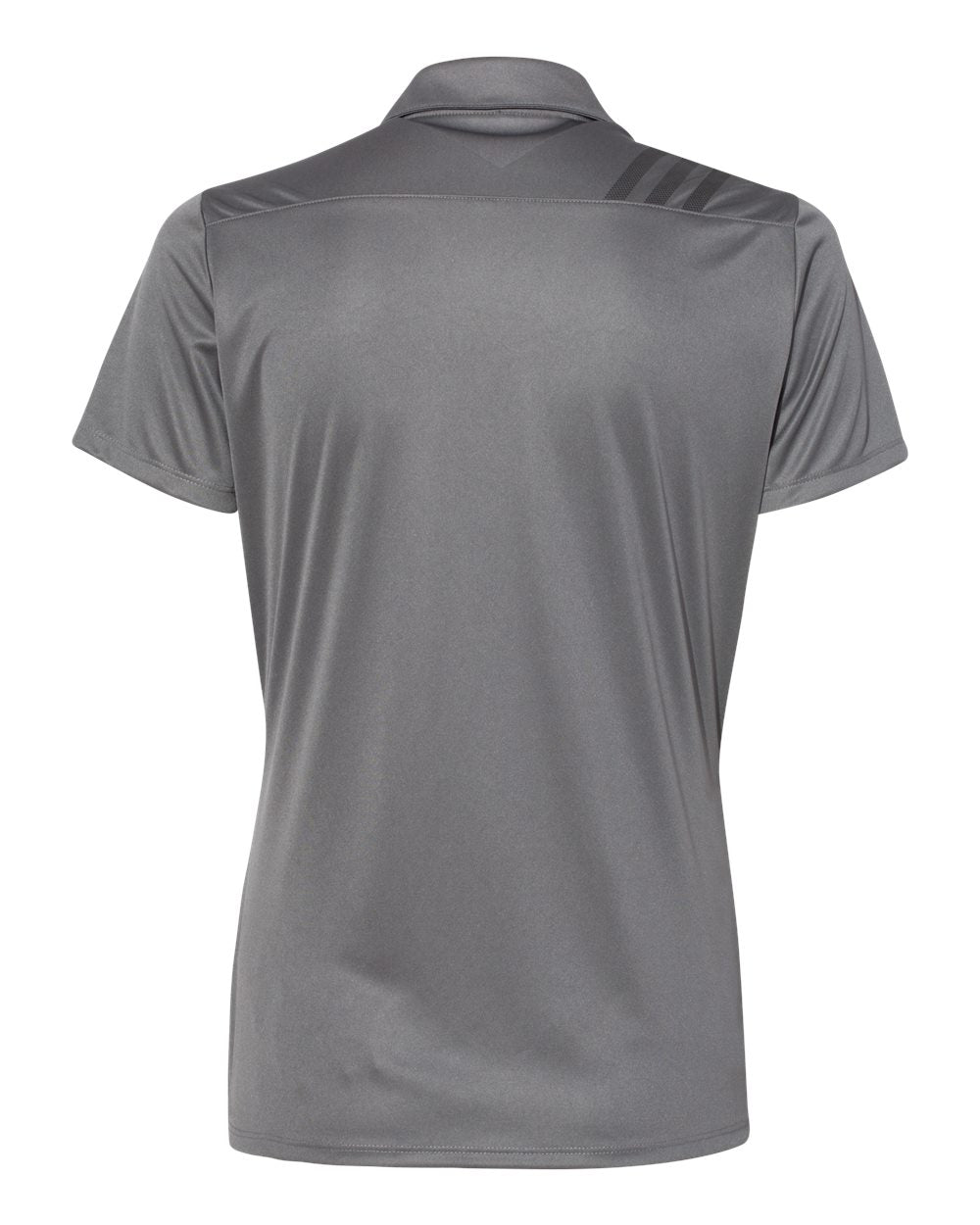 Rear View of Grey Five/ Black Women's 3-Stripes Shoulder Polo - A325