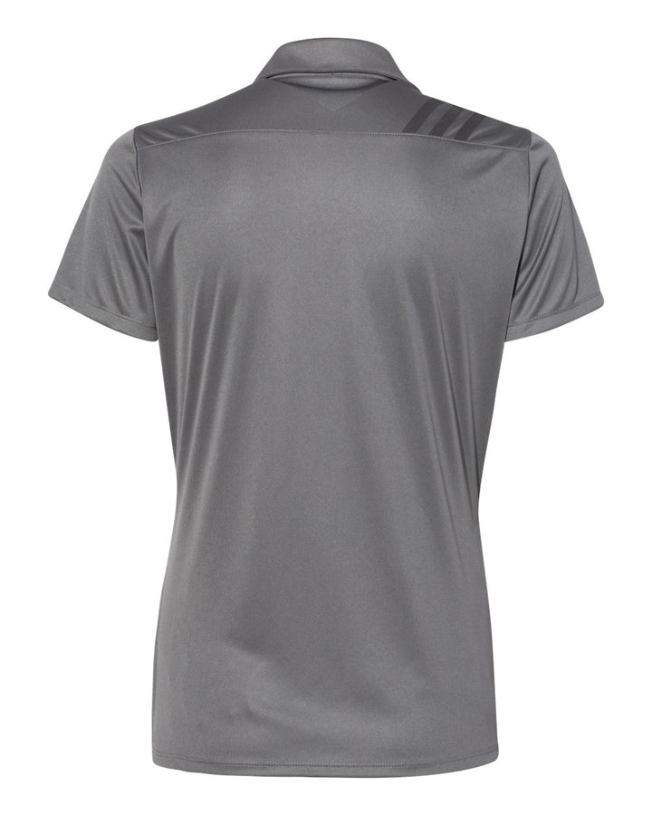 Rear View of Grey Five/ Black Women's 3-Stripes Shoulder Polo - A325