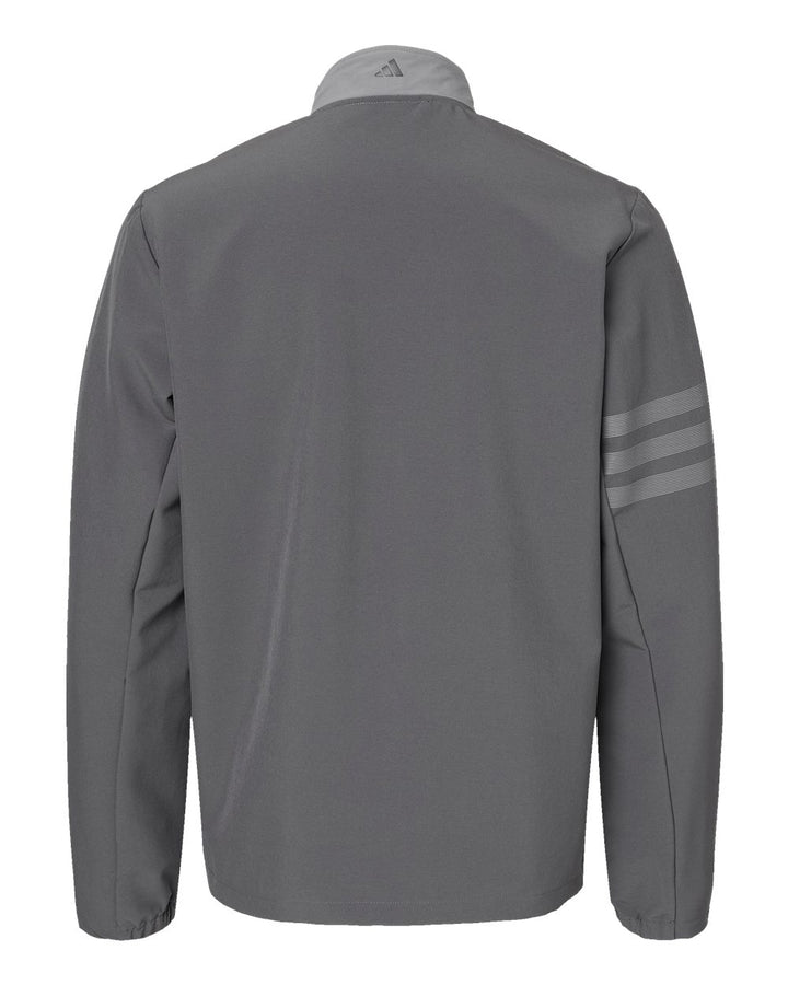 Rear View of Grey Five/ Grey Three 3-Stripes Full-Zip Jacket - A267