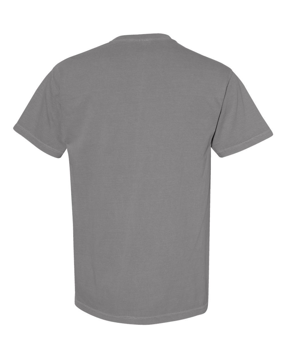 Rear View of Grey Garment-Dyed Heavyweight Pocket T-Shirt - 6030