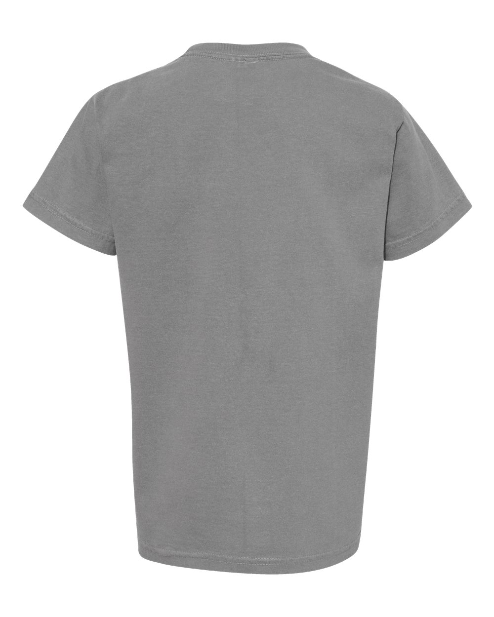 Rear View of Grey Garment-Dyed Youth Heavyweight T-Shirt - 9018