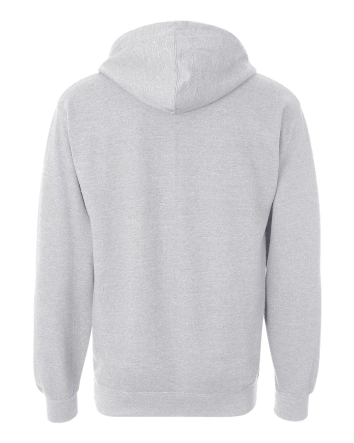 Rear View of Grey Heather Midweight Hooded Sweatshirt - SS4500