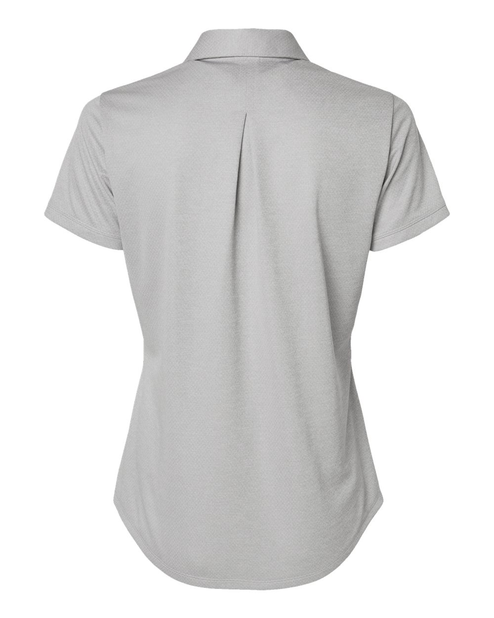 Rear View of Grey One Heather Women's Space Dyed Polo - A592