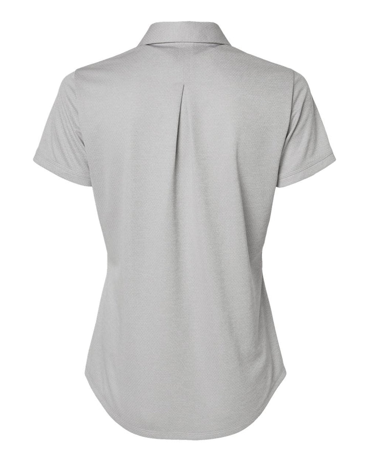 Rear View of Grey One Heather Women's Space Dyed Polo - A592