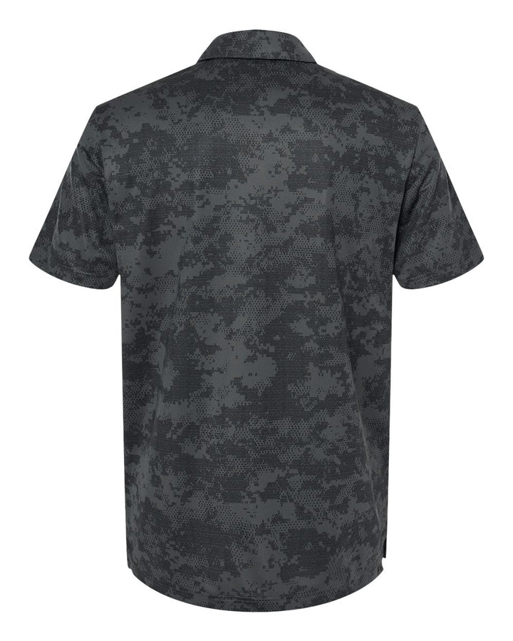 Rear View of Grey Six Camo Polo - A550