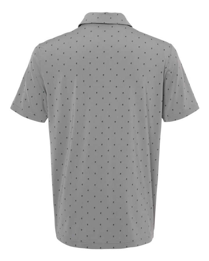 Rear View of Grey Three/ Black Pine Tree Polo - A574