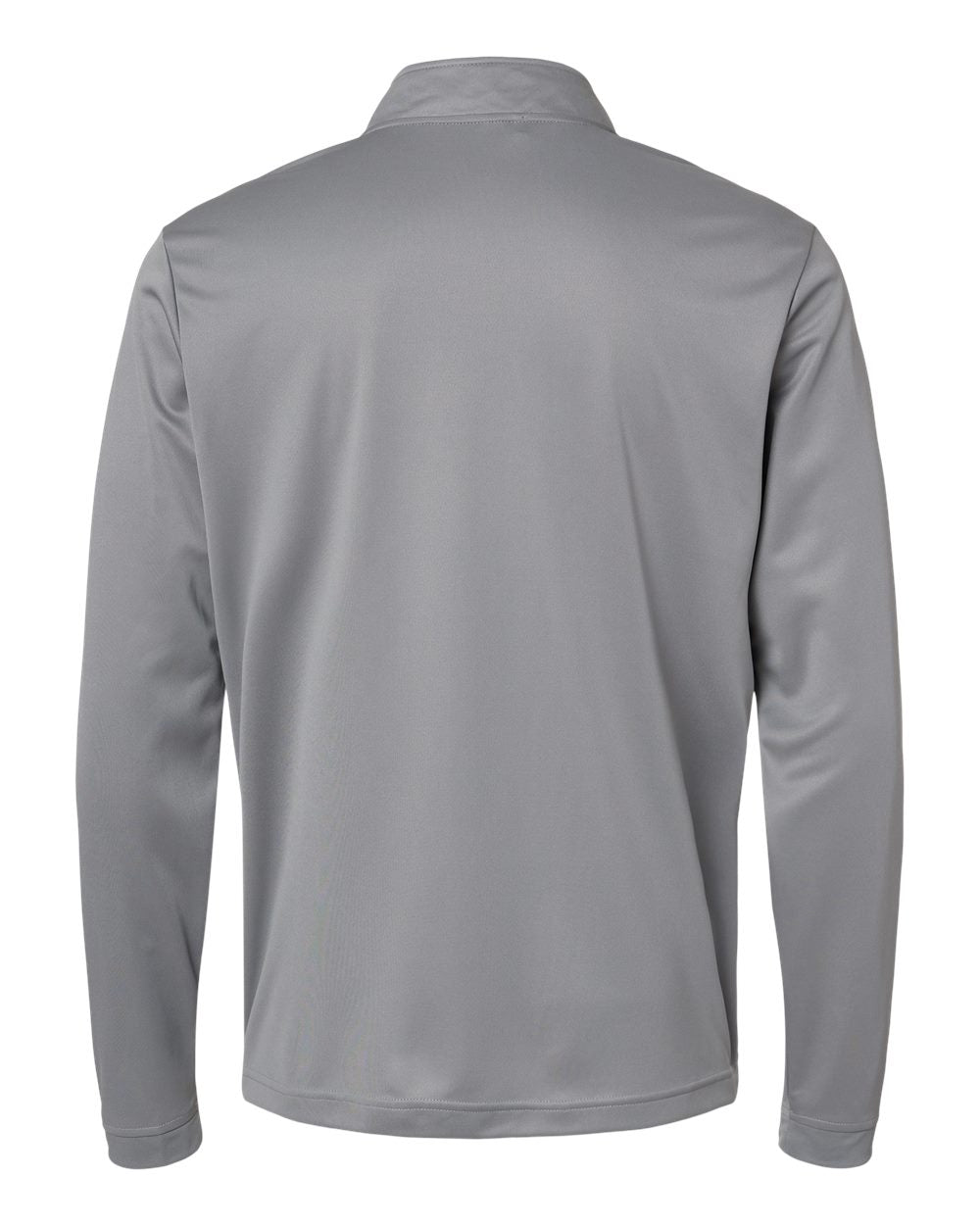 Rear View of Grey Three Lightweight Quarter-Zip Pullover - A401