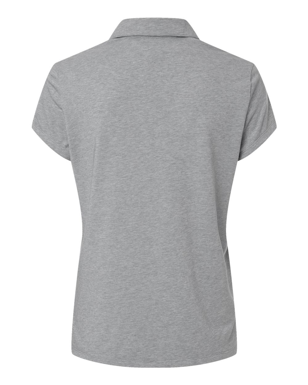 Rear View of Grey Three Melange Women's Blend Polo - A690