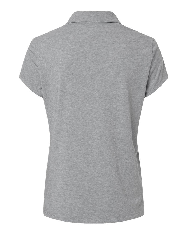 Rear View of Grey Three Melange Women's Blend Polo - A690