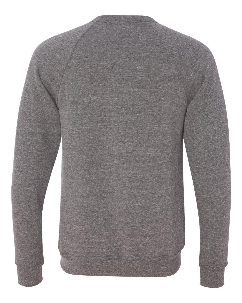 Rear View of Grey Triblend Sponge Fleece Raglan Crewneck Sweatshirt - 3901