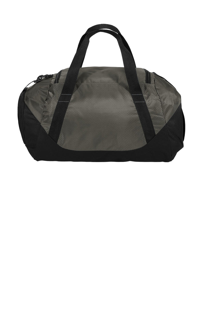Rear View of Grey/Black Port Authority Team Duffel BG804