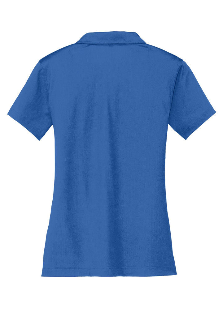 Rear View of Gym Blue Nike Women's Dri-FIT Vertical Mesh Polo. 637165