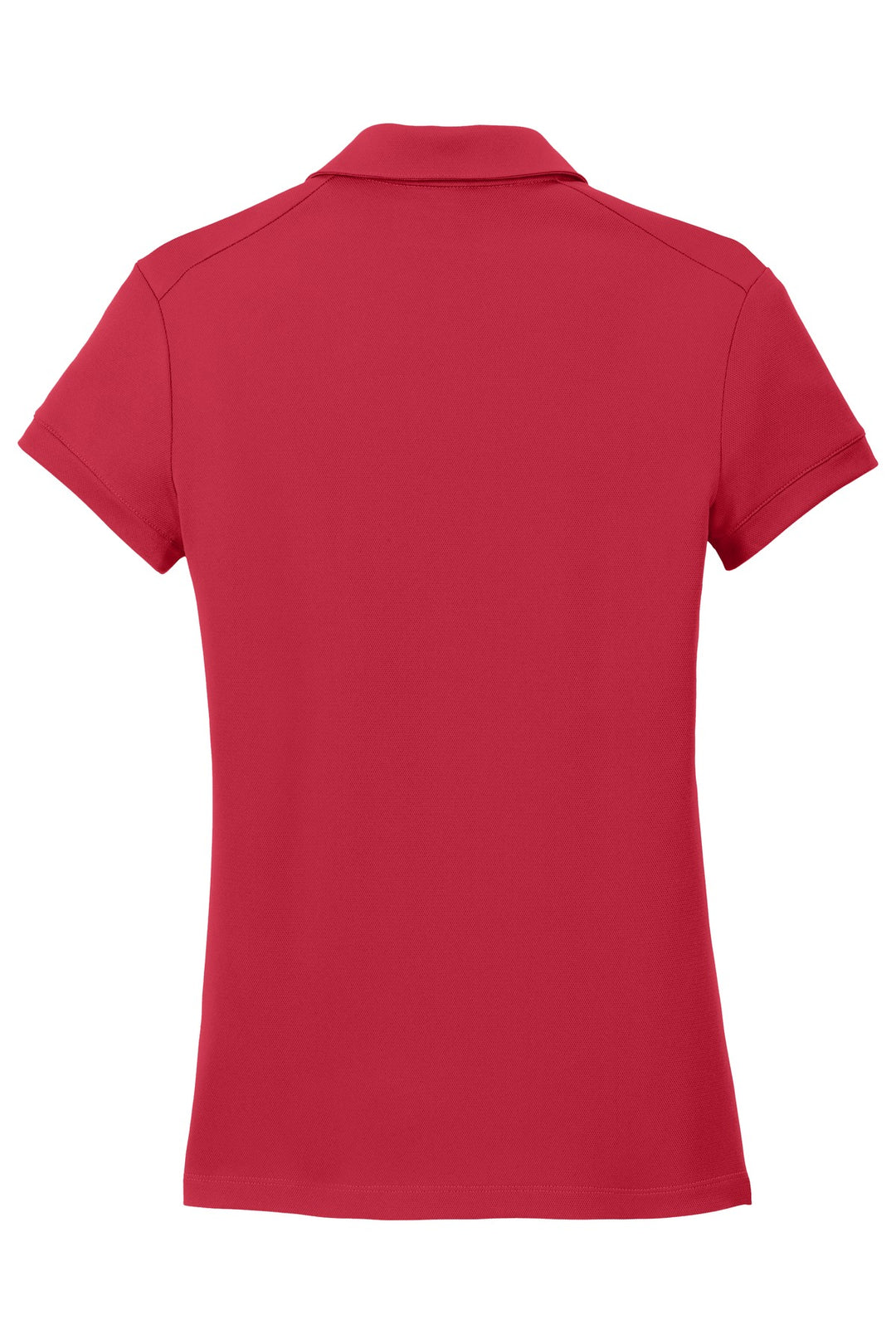 Rear View of Gym Red Nike Women's Dri-FIT Solid Icon Pique Modern Fit Polo. 746100