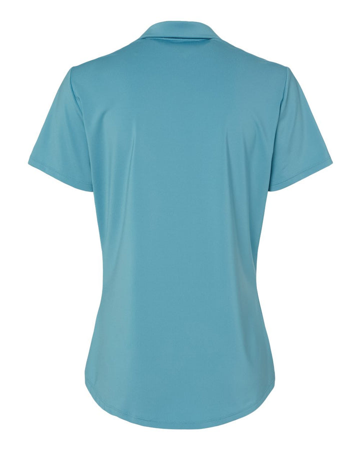 Rear View of Hazy Blue Women's Ultimate Solid Polo - A515