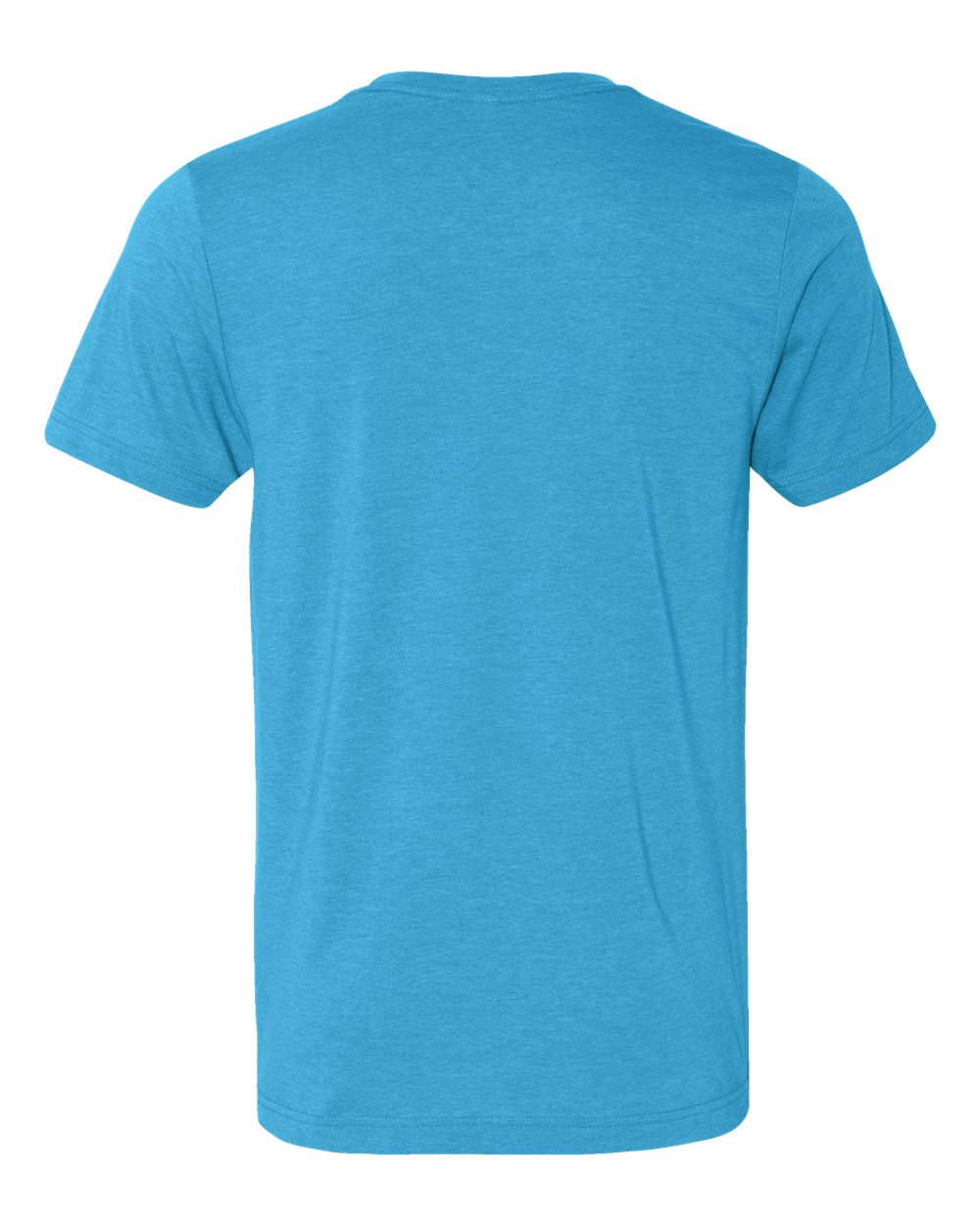Rear View of Heather Aqua CVC Jersey Tee - 3001CVC